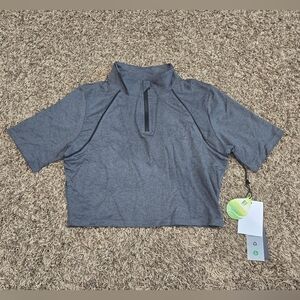 Mono B Womens 1/4 Zip Crop Top Size L NWT